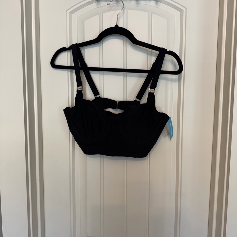 Younique Black Underwire Longline Bikini Top